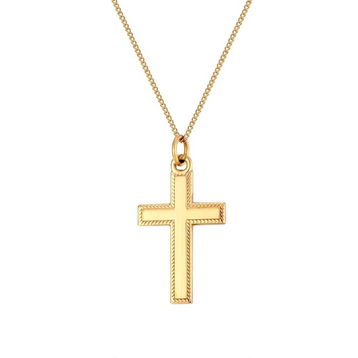 Cross Pendant With Beaded Edge
