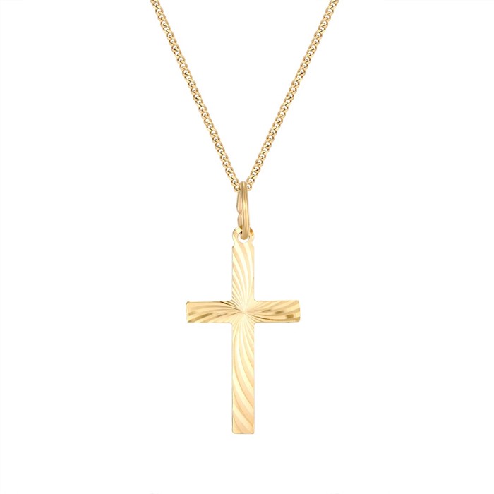 Diamond Cut Cross Pendant