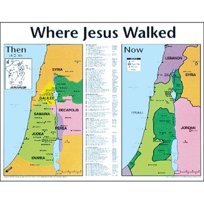 Where Jesus Walked: Then and Now Wall Chart
