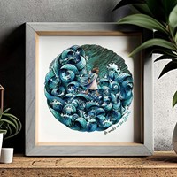 He walked on the storm A4 Colour Christian Art Print (Poster)