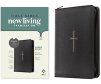 NLT Large Print Thinline Reference Zipper Bible (Imitation Leather)