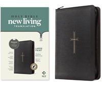 NLT Large Print Thinline Reference Zipper Bible (Imitation Leather)