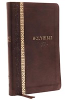 KJV Holy Bible Thinline, Brown Leathersoft, Red Letter (Imitation Leather)