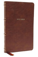 NKJV Thinline Bible, Brown, Thumb Indexed, Red Letter (Imitation Leather)