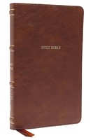 NKJV Thinline Bible, Leathersoft, Brown, Red Letter (Imitation Leather)