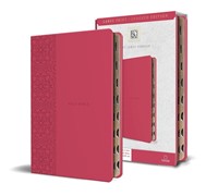 KJV Holy Bible, Large Print Medium Format, Fuchsia (Imitation Leather)