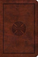 ESV Large Print Compact Bible, Red Letter, Brown, Mosaic (Imitation Leather)