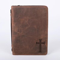 Bible Cover Cross Buffalo Leather Large (Bible Case)