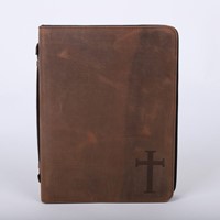 Bible Cover Cross Buffalo Leather XLarge (Bible Case)