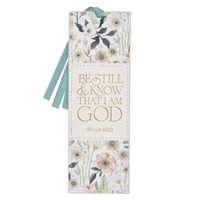 Be Still Teal Meadow Faux Leather Bookmark - Psalm 46:10 (Bookmark)
