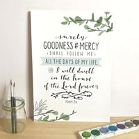 Surely Goodness and Mercy by Emily Burger - A5 Print (Poster)