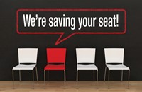 We're Saving Your Seat Postcard (pack of 25) (Postcard)