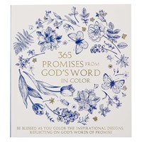 365 Promises From God's Word In Color Blue Floral Colouring (Paperback)