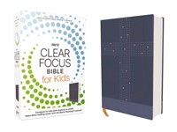 NIrV Clear Focus Bible for Kids, Charcoal / Blue (Imitation Leather)