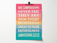 Great Is Thy Faithfulness Lamentations 3:22-23 A4 Print (Poster)