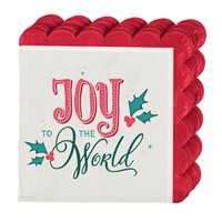 Joy to the World Red Scalloped Paper Napkin Set (General Merchandise)