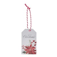 Poinsettia & Holly Gift Tag Set (Gift Bag)