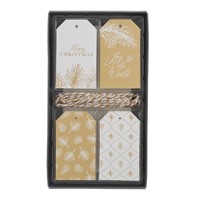 Merry Christmas Golden Pine Gift Tag Set (Gift Bag)