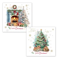 Christmas Boxed Cards: Fireplace/Tree (Box of 16) (Cards)