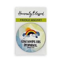 Round Fridge Magnet – God Keeps His Promises (Joshua 21:45) (Magnet)