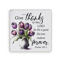Set Of 6 Wooden Coasters – Give Thanks To The Lord For He Is (Other Merchandise)