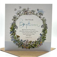 Baptism Wildflowers Card (Blank Inside) (Cards)
