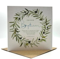 Olive Wreath Card (Blank Inside) (Cards)