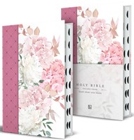KJV Holy Bible, Pink with Flowers, Giant Print, Indexed (Hard Cover)