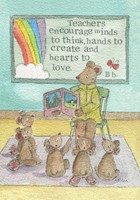 Teacher Card Hearts To Love Single Card (Cards)
