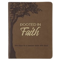 Rooted in Faith Brown Faux Leather Devotional (Imitation Leather)