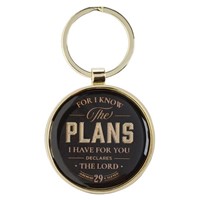 Plans Black Metal Keychain in Gift Tin - Jeremiah 29:11 (Other Merchandise)