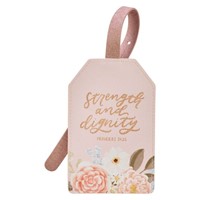 The Strength and Dignity Blush Pink Floral Luggage Tag (Other Merchandise)