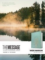 The Message Wide Margin Bible, Sage Tree (Imitation Leather)