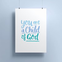 Child Of God (Blue) A4 Print (Poster)