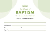 ETC Baptism Certificate A5 Landscape (pack of 10) (Certificate)