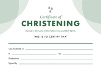 ETC Christening Certificate A5 Landscape (pack of 10) (Certificate)