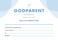 ETC Godparent Certificate A4 Landscape (pack of 10) (Certificate)