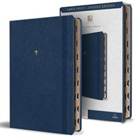 KJV Holy Bible, Large Print Handy, Blue Premium Indexed (Imitation Leather)
