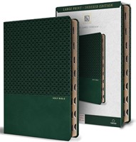 KJV Holy Bible, Large Print Handy, Gren Premium IL, Indexed (Imitation Leather)