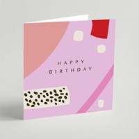 Happy Birthday Abstract Square Card (Cards)