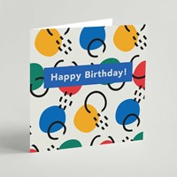Happy Birthday Bright Blue Square Card (Cards)