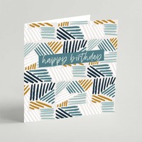 Happy Birthday Lines Square Card (Cards)