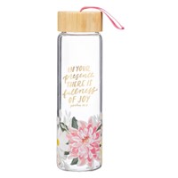 Fullness of Joy Floral Glass Water Bottle with Bamboo Lid (General Merchandise)