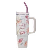 Walk by Faith 40 oz Stainless Steel Tumbler with Straw (General Merchandise)