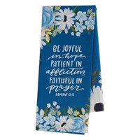 Be Joyful Blue Floral Cotton Tea Towel (General Merchandise)