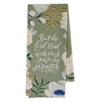 The Lord Stood With Me Sage Green Cotton Tea Towel (General Merchandise)