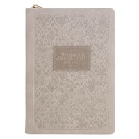 Sufficient Grace Taupe Classic Journal with Zipper Closure (Imitation Leather)