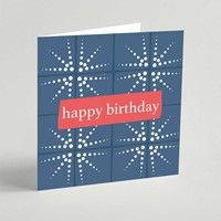 Happy Birthday (Geo Blue) Greeting Card (Cards)