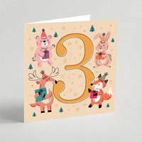 Three Birthday Square Card (Pack Of 3) (Cards)