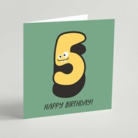 Five Birthday Square Card (Pack Of 3) (Cards)